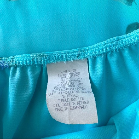 Vintage Blue Floral Midi Skirt - Size 7/8 (Best fits Small) - Picture 2 of 2